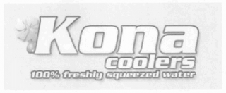 KONA COOLERS 100% FRESHLY SQUEEZED WATER logo