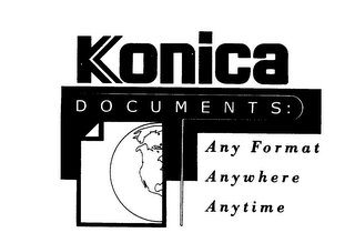 KONICA DOCUMENTS: ANY FORMAT ANYWHERE ANYTIME logo