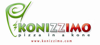KONIZZIMO PIZZA IN A KONE WWW.KONIZZIMO.COM logo