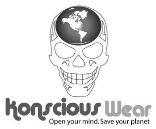 KONSCIOUS WEAR OPEN YOUR MIND SAVEYOUR PLANET logo