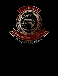 KOPI LUWAK PARADISE COFFEE STRONG & RICH FLAVOUR logo