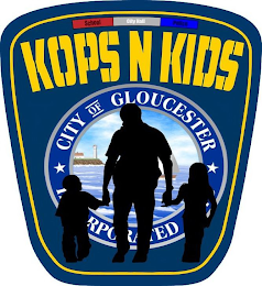 KOPS N KIDS SCHOOL CITY HALL POLICE CITY OF GLOUCESTER INCORPORATED logo