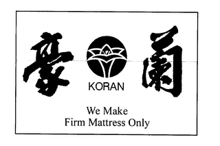 KORAN WE MAKE FIRM MATTRESS ONLY logo
