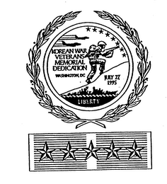 KOREAN WAR VETERANS MEMORIAL DEDICATION WASHINGTON, DC JULY 27, 1995 LIBERTY logo