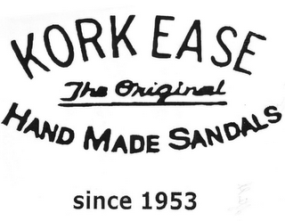 KORK EASE THE ORIGINAL HAND MADE SANDALS SINCE 1953 logo