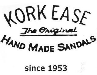 KORK EASE THE ORIGINAL HAND MADE SANDALS SINCE 1953 logo