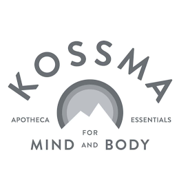 KOSSMA APOTHECA ESSENTIALS FOR MIND AND BODY logo