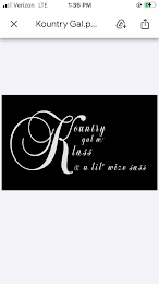 KOUNTRY GAL W/ KLASS & A LIL WIZE SASS logo