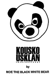 KOUSKO USKLAN INTERNATIONAL BY MOE THE BLACK WHITE BEAR logo