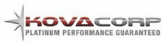 KOVA CORP PLATINUM PERFORMANCE GUARANTEED logo