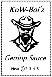 KOW-BOI'Z GETTIUP SAUCE HEAT 1 2 3 4 5 logo