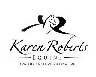 KR KAREN ROBERTS EQUINE FOR THE HORSE OF DISTINCTION logo