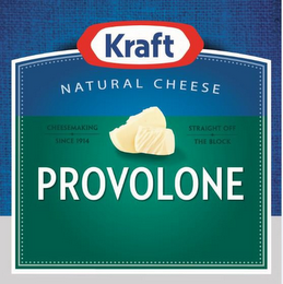 KRAFT NATURAL CHEESE CHEESEMAKING SINCE 1914 STRAIGHT OFF THE BLOCK PROVOLONE logo