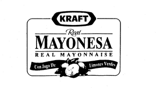 KRAFT REAL MAYONESA REAL MAYONNAISE CONJUGO DE LIMONES VERDES logo