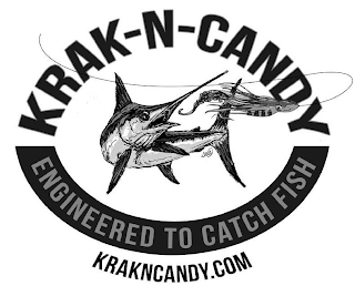 KRAK-N-CANDY ENGINEERED TO CATCH FISH KRAKNCANDY.COM logo