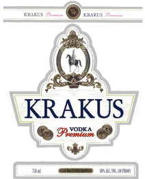 KRAKUS PREMIUM KRAKUS VODKA PREMIUM 750 ML FOUR TIMES DISTILLED 40% ALC./VOL. (80 PROOF) logo