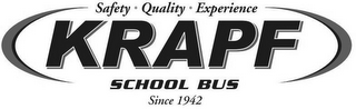 KRAPF SCHOOL BUS SAFETY QUALITY EXPERIENCE SINCE 1942 logo