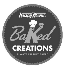 KRISPY KREME BAKED CREATIONS ALWAYS FRESHLY BAKED logo