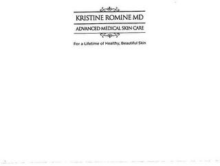 KRISTINE ROMINE MD ADVANCED MEDICAL SKIN CARE FOR A LIFETIME OF HEALTHY, BEAUTIFUL SKIN logo