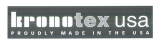 KRONOTEX USA PROUDLY MADE IN THE USA logo