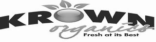 KROWN ORGANICS FRESH AT ITS BEST logo