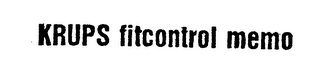 KRUPS FITCONTROL MEMO logo