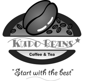 KUDO BEANS "START WITH THE BEST" COFFEE & TEA logo