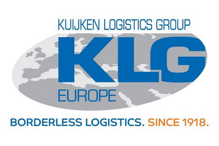 KUIJKEN LOGISTICS GROUP KLG EUROPE BORDERLESS LOGISTICS. SINCE 1918. logo