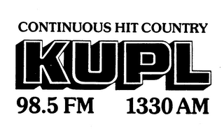 KUPL CONTINUOUS HIT COUNTRY 98.5 FM 1330 AM logo