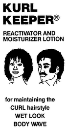 KURL KEEPER REACTIVATOR AND MOISTURIZER LOTION FOR MAINTAINING THE CURL HAIRSTYLE WET LOOK BODY WAVE logo