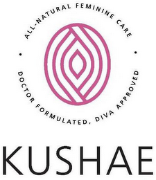 KUSHAE · ALL-NATURAL FEMININE CARE · DOCTOR FORMULATED, DIVA APPROVED logo
