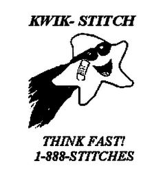 KWIK- STITCH THINK FAST! 1-888-STITCHES logo
