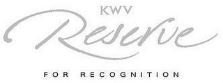 KWV RESERVE FOR RECOGNITION logo