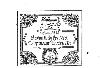 K.W.V VERY OLD SOUTH AFRICAN LIQUEUR BRANDY KW logo