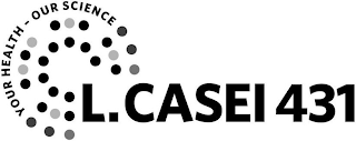 L. CASEI 431 YOUR HEALTH - OUR SCIENCE logo