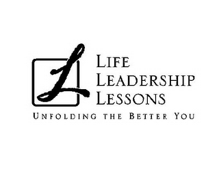 L LIFE LEADERSHIP LESSONS UNFOLDING THE BETTER YOU logo