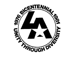 LA 1976 BICENTENNIAL 1981 UNITY THROUGH DIVERSITY logo