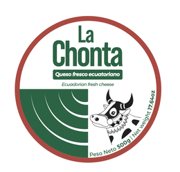 LA CHONTA QUESO FRESCO ECUATORIANO ECUADORIAN FRESH CHEESE PESO NETO 500G NET WEIGHT 17.64OZ logo