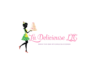 LA DELICIEUSE LLC BAKING YOUR IDEAS INTO EDIBLE DELICIOUSNESS logo