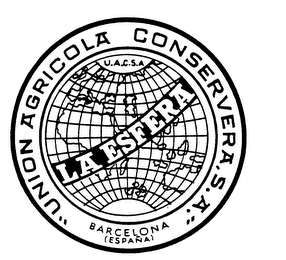 LA ESFERA U.A.C.S.A. "UNION AGRICOLA CONSERVA, S.A." BARCELONA (ESPANA) logo