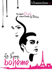 LA FEMME BOHEME, THE ORIGINAL ALL FEMALE VERSION OF PUCCINI'S LA BOHEME, LAFEMMEBOHEME.ORG logo