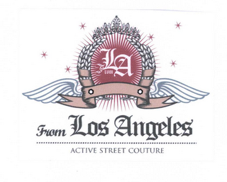 LA FROM LOS ANGELES ACTIVE STREET COUTURE logo