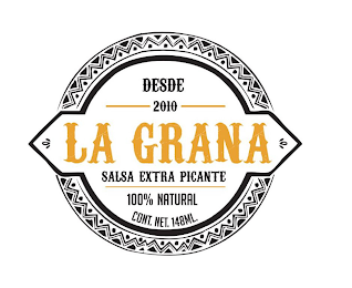 LA GRANA SALSA EXTRA PICANTE DESDE 2010100% NATURAL CONT. NET. 148ML. logo
