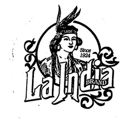 LA INDIA BRAND SINCE 1924 logo