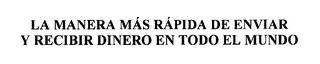 LA MANERA MAS RAPIDA DE ENVIAR Y RECIBIR DINERO EN TODO EL MUNDO logo