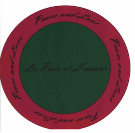 LA PAIX ET L'AMOUR PEACE AND LOVE logo