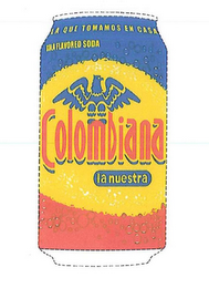 LA QUE TOMAMOS EN CASA KOLA FLAVORED SODA COLOMBIANA LA NUESTRA logo