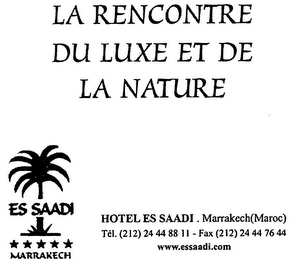 LA RENCONTRE DU LUXE ET DE LA NATURE ES SAADI MARRAKECH HOTEL ES SAADI logo