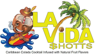 LA VIDA $HOTTS CARIBBEAN COLADA COCKTAIL INFUSED WITH NATURAL FRUIT FLAVORS logo