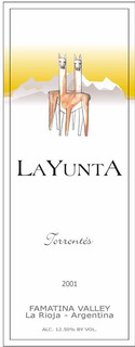 LA YUNTA TORRONTÉS 2001 FAMATINA VALLEYLA RIOJA - ARGENTINA ALC. 12.50% BY VOL. logo